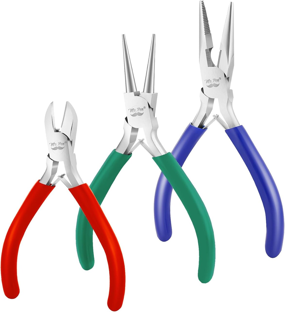 Jewelry Pliers Kit, 3 Pack Mini Chain Nose Pliers Wire Cutters for Jewelry Craft & Earring Making